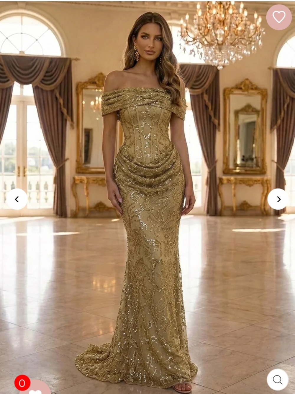 Gold Evening Gown -size 6